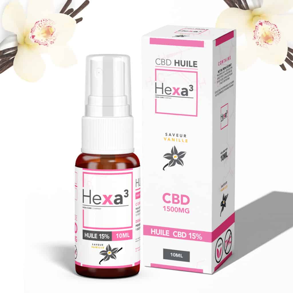 Huile CBD 15% vanille en spray 10ml Hexa3