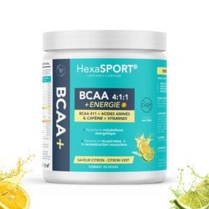 BCAA 4:1:1 + Energie Citron-Citron vert Poudre 390g HexaSPORT® Hexa3