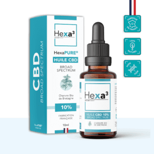 Huile CBD 10% broad spectrum chanvre bio Hexa3