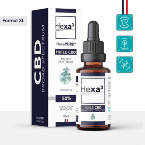 Huile CBD 50% Broad Spectrum MCT Bio 30ml Hexa3
