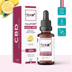 Huile CBD 20% Broad Spectrum Citron 10ml Hexa3