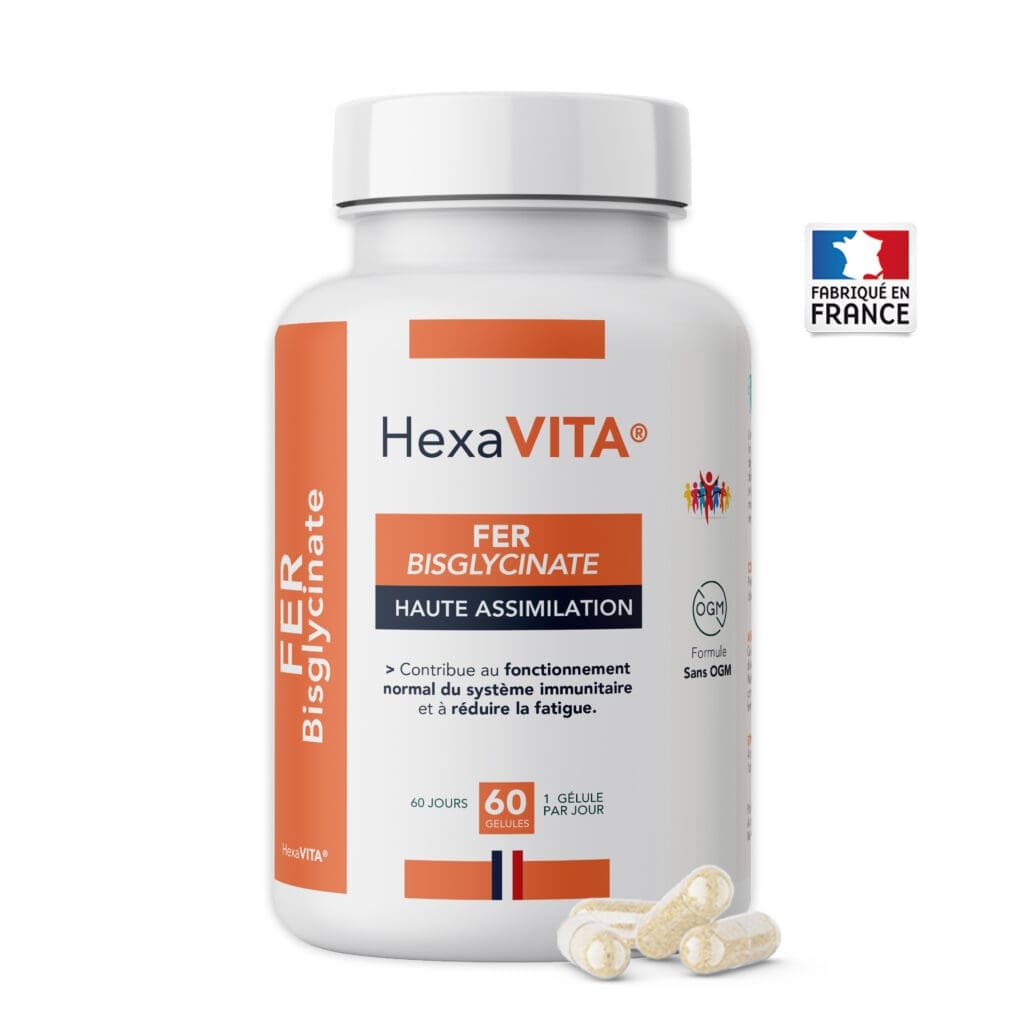 Complément alimentaire pour la fatigue fer bisglycinate hexavita hexa3