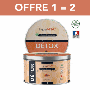 Infusion CBD Détox 20% Chanvre bio Français Boîte 30g HexaVITA® Hexa3